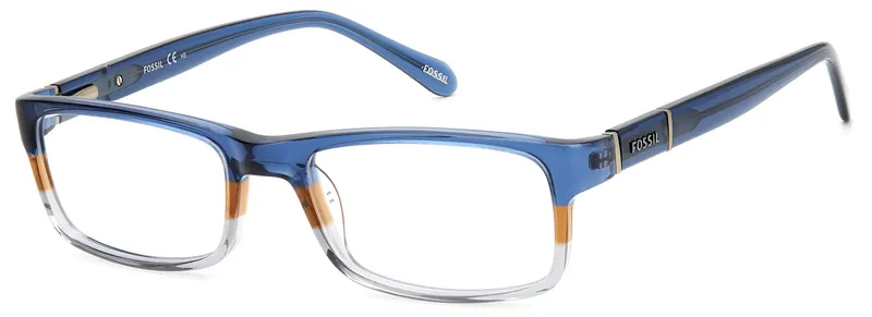 Fossil Archer Eyeglasses Striped Blue Gray