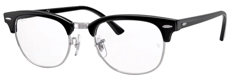 Ray Ban Clubmaster Optics Polished Black On Silver