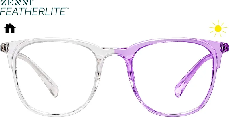 Sunlight-Activated Square Glasses